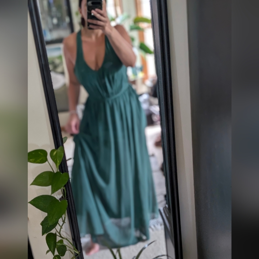 Azazie Deep Green Maxi Dress
